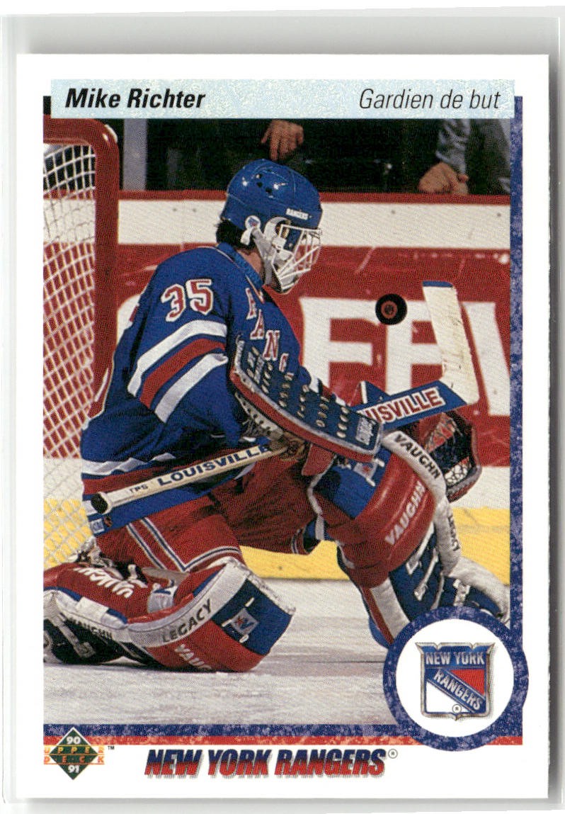 1990-91 UPPER DECK FRENCH #32 MIKE RICHTER NEW YORK RANGERS ROOKIE