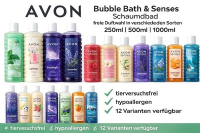 AVON Bubble Bath / Senses Schaumbad   Duftwahl 250ml 500ml 1000ml