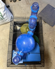 Hamster Modular System Cage, Plastic Single Tier with Tubes, Dome & Wheel