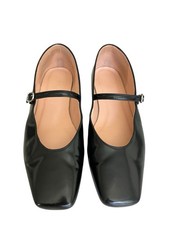 J. Crew Anya Black Leather Mary Jane Flats Women  s 10 Preppy Classic