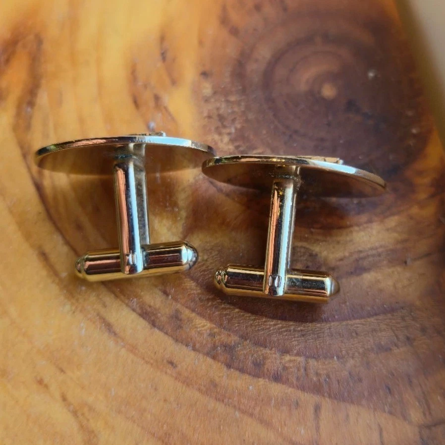 Vintage  Cufflinks American President Lines Logo Red Enamel Flag Bird Stars - Image 4 of 4