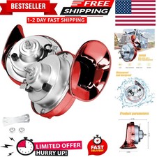 Moly Magnolia 300DB Super Loud Train Horn, 2PCS Car Air Electric Snail Double