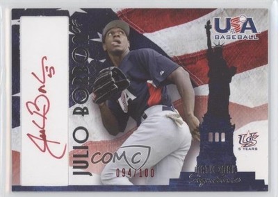 2007 USA Baseball National Signature Red Ink 94/100 Julio Borbon #A-3 Auto 0c2