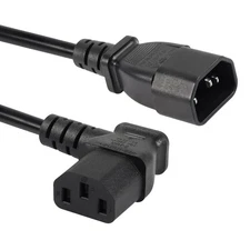 C13 to C14 Extension Cable 90 Degree Right Angle IEC 320 Power Cord 30cm