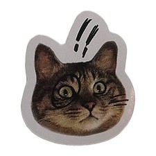 Funny Cat Face Stripped Kitty Sticker Decal Laptop Phone Fashion 1.25"