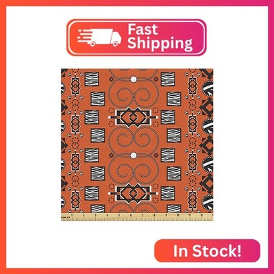 Ambesonne African Fabric by The Yard, Pattern with Traditional Ornamental Folk B