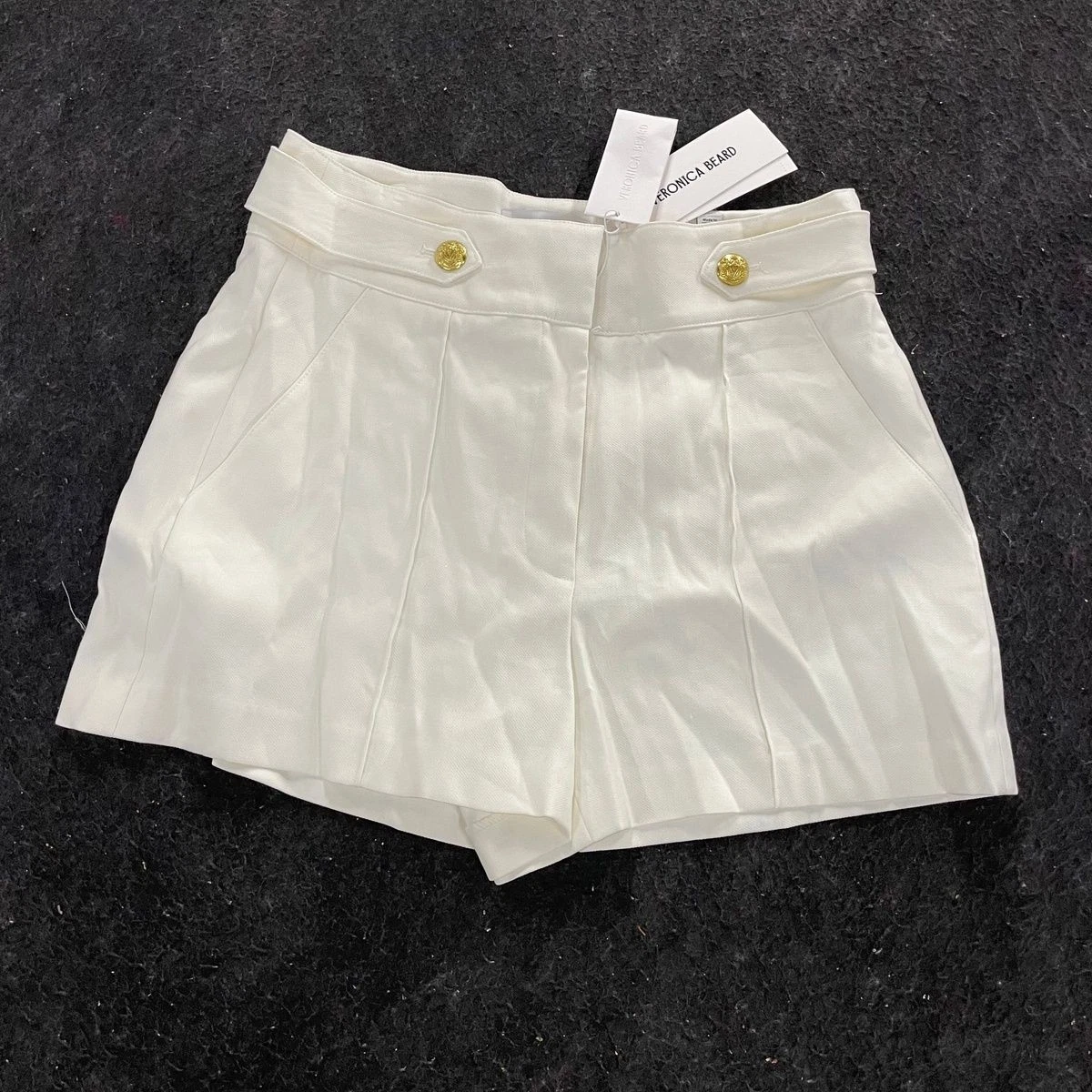 VERONICA BEARD Runo Linen Short Women's Size 10 White