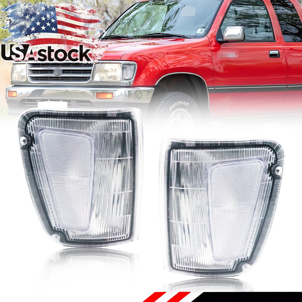 2X Clear Chrome Lens Front Corner Parking Signal Light For 1993-1998 Toyota T100
