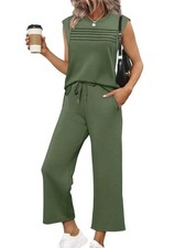 WIHOLL Two Piece Sets for Women Summer Spring Lounge Sets Travel Vacation Out...
