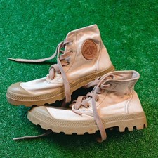 Palladium Schuhe Pampa Beige Damen 7,5 EUR 39 Hohe Stiefel Outdoor Schnürer...