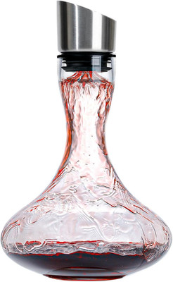 Wlasss Hand Blown Wine Decanter with Aerator, 1300ml/44oz Red Wine Decanter, Cry