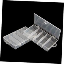 2 Pack 5 Grid Clear Plastic Fishing Tackle Storage Box Jewelry Making Findings