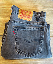 Vintage Levi’s 550 Jeans W34 L30 Made in USA Black Gray Faded Relaxed Fit