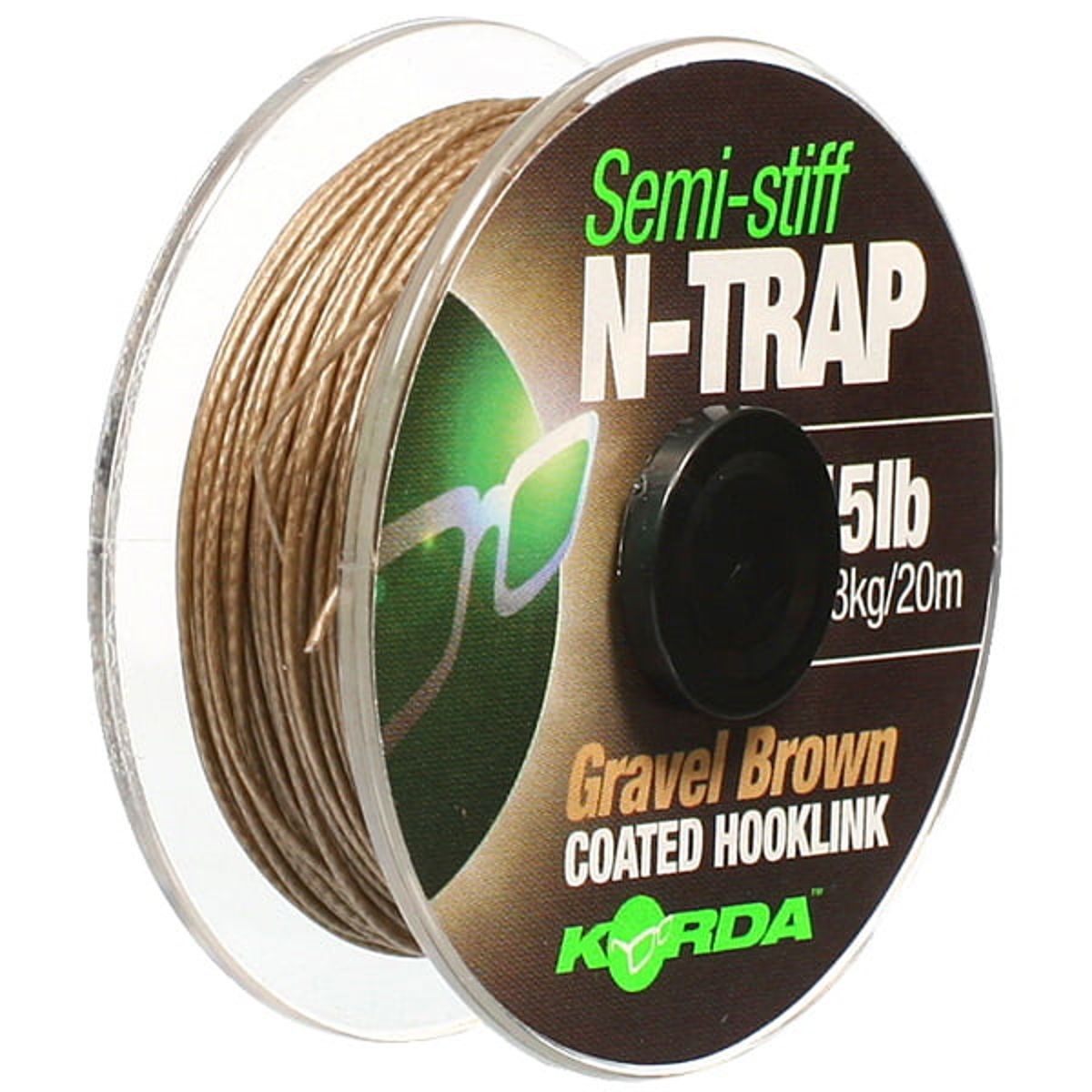 Korda N-Trap Semi Stiff Gravel Brown 15lb Coated Braid Rig Making Material 20m