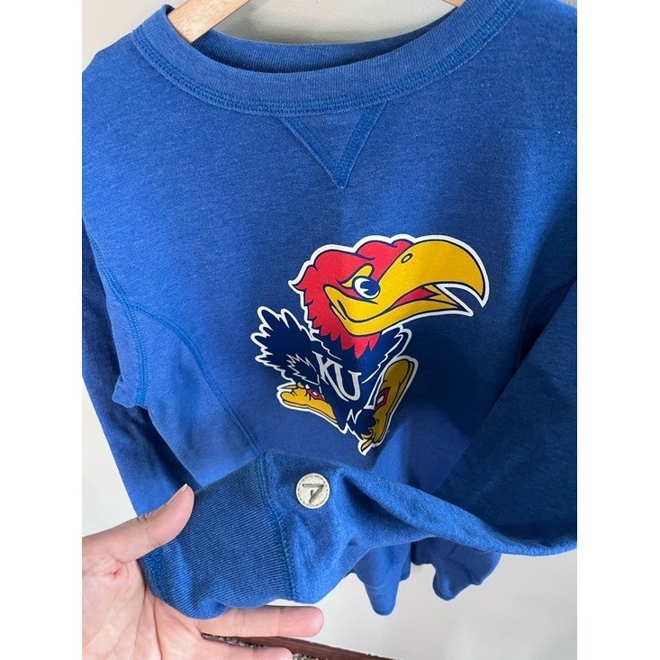 Alta Gracia Kansas Jayhawks KU Crewneck Sweatshirt Blue Small NCAA Collegiate image 4