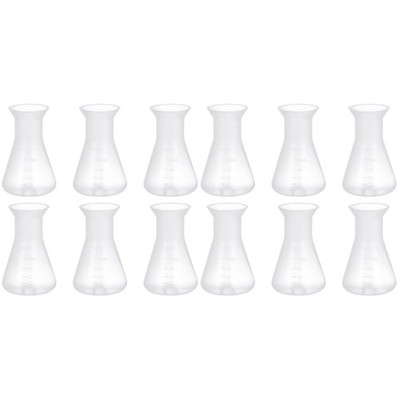 12pcs Flask, Bottle Kit Learning Mouth Supplies Ml Container Erlenmeyer Wide ...