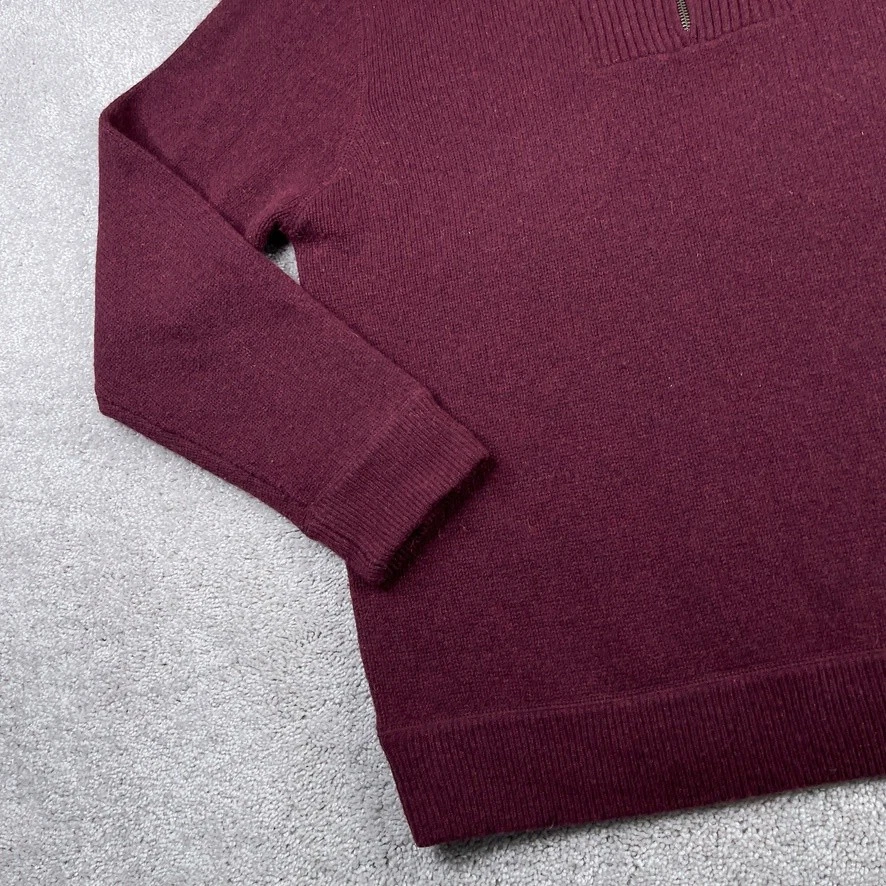 Vintage GAP Sweater Mens XL Red Maroon Lambswool Nylon Half Zip Pullover Y2K - Image 4 of 4