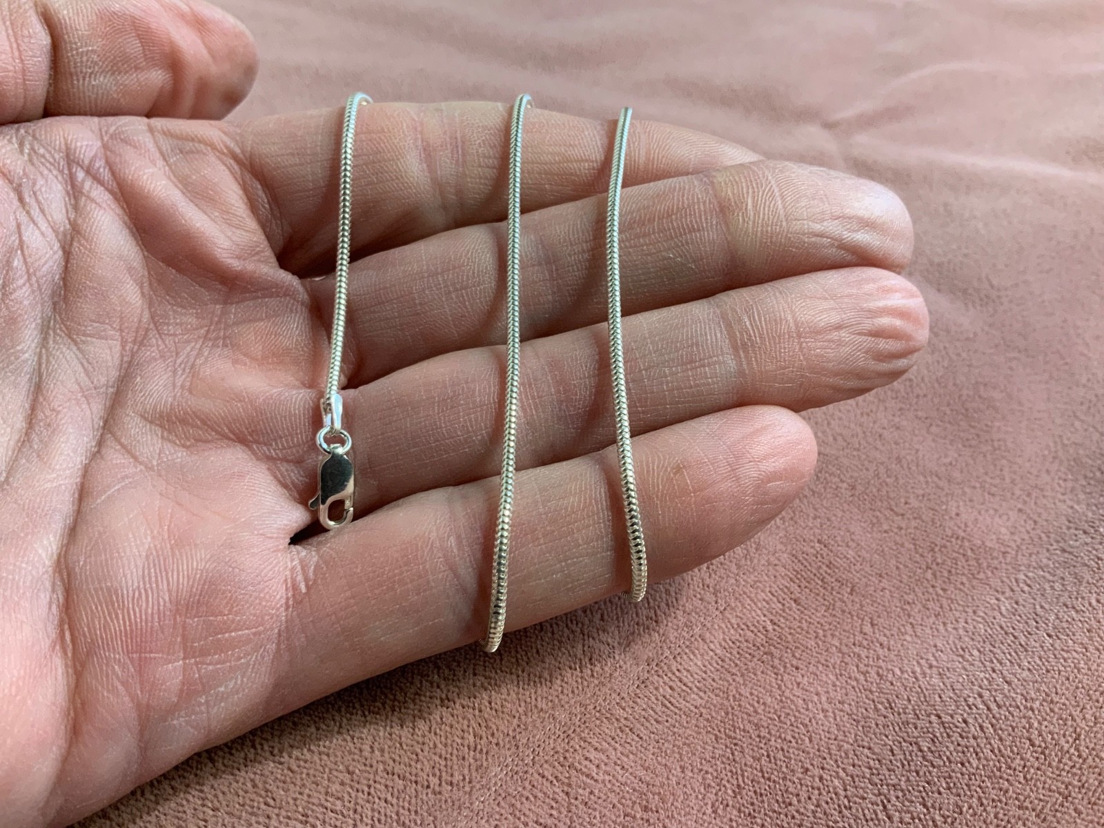 Solid Sterling Silver 925 Snake Chain Necklace 1.… - image 4