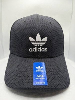 ADIDAS Hat Men's Trefoil Logo Stretch Fit Baseball Golf Cap S/M Black