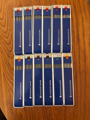 Vintage  Lot x12 - Staedtler Mars Lumograph Leads 2H H 3H F N1 12