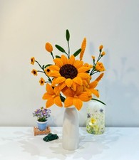 Pipe Cleaner Flower Bouquet–Bright Sunflower & Lily-Unique Gift & Home Decor