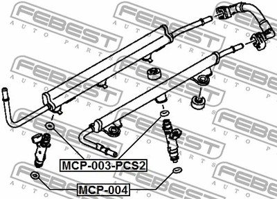 FEBEST BMW Fuel Injector Seal MCP-003-PCS2
