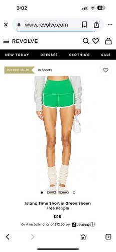 Free People Movement Island Time Short XS Activewear Yoga Green
