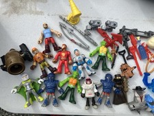 Fisher-Price Imaginext 10 Various Mini Figures Plus Weapons Cannon Accessories
