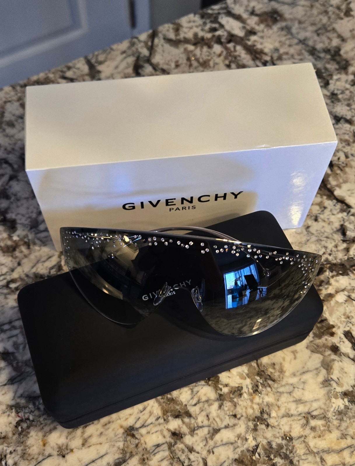 GIVENCHY Ariana 7152 Gold Gray Crystal Mask Runway Unisex GV7152s Sunglasses image 4