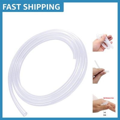Clear Flexible Silicone Tube 5mm ID x 8mm OD for Liquid & Gas Transfer - 3.3ft