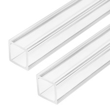 2 Pcs 20mmx20mmx2mm Wall Thickness 245mm Long Clear Acrylic Square Tube