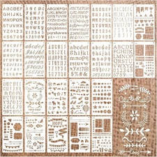 24 Pieces Stencils for Painting, Abstract Texture Mixed Media Art Supplies Craft