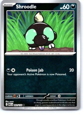 Shroodle 091/132 Common Mega Evolution Pokemon Reverse Holo Near Mint