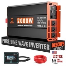 2000 Watt Pure Sine Wave Inverter 12V DC to 110V/120V AC Converter for 2000W-1