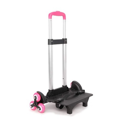 PROTAURI faltbarer Trolley für Schultaschen 6 Räder rosa