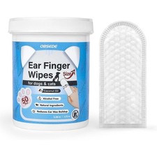 OBSEDE Extra Large Dog Ear Wipes Cat Ear Cleaner 50 Ct Wide Pet Finger Wipes