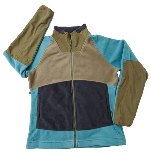 Mountain Hardwear Womens UnClassic Fleece Jacket L Colorblock Light Dunes Aqua