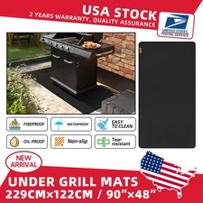 90"X48" Under Grill Mat, Fire Pit Mat Fireproof Protect Mat for Fireplace BBQ