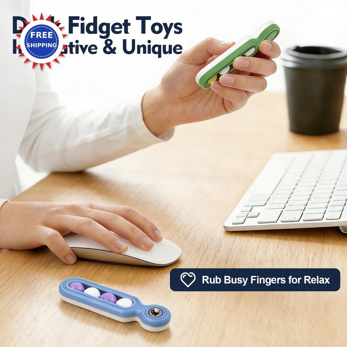 4PCS Fidget Toys Joystick Pouce en Silicone, Jouets Sensoriels Silencieux Anti-Stress,sans BPA Silicone pour Bureau École - Jeux - Jouets