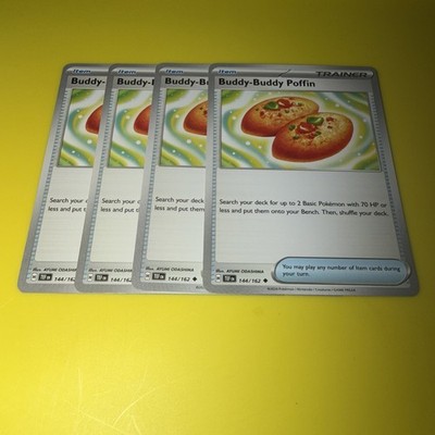 4x Buddy Buddy Puffin 144/162 Temporal Forces Uncommon Pokemon Playset