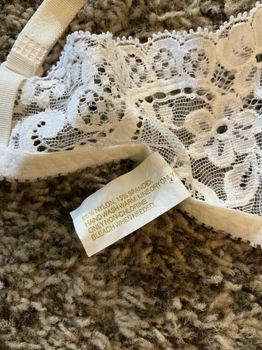 Vintage Victoria Secret Bra 36C Gold Label White Lace Unlined Unpadded Underwire - Picture 4 of 11
