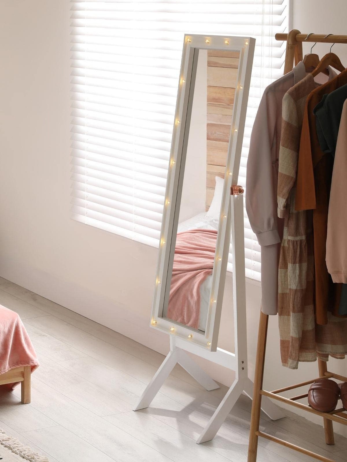 LUXFURNI Full Length Mirror With Stand, Full Body for Bedroom, Floor Cheval W...