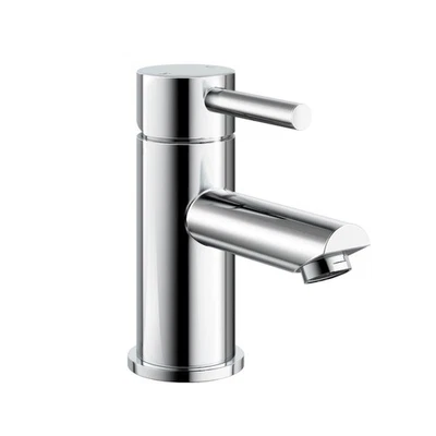 IBATHUK Bathroom Basin Mixer Tap with Waste Modern Chrome Tap Round Lever Mono Mixer