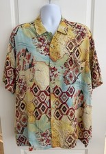 Jams World Men's Hawaiian Aloha Short Sleeve Shirt, XL, Puerta Del Sol , GUC