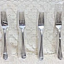 Gorham Melon Bud Frosted Dinner Forks 8 1/8" Stainless 18/10 Flatware Set 4 New
