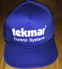 VTG 90s Tekmar Control Systems Trucker Cap Blue Snapback Cotton
