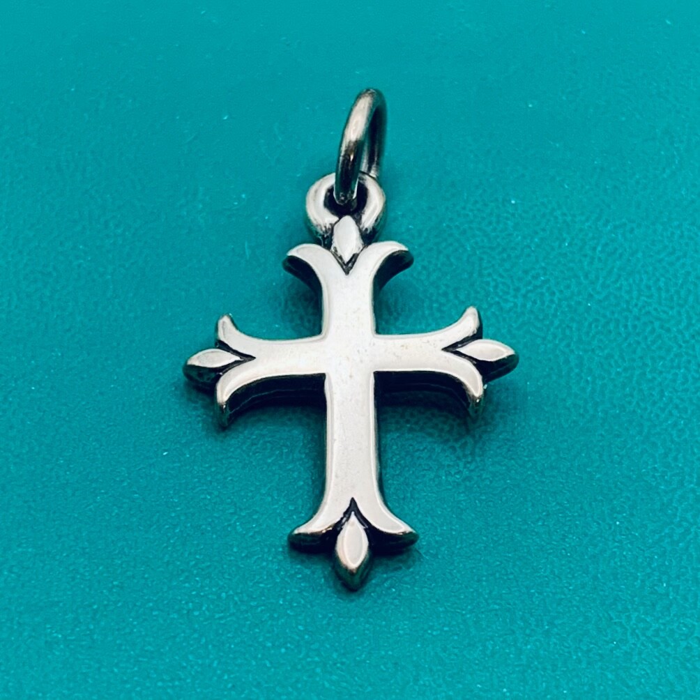 Extra Small Fleuree Cross Charm Gold-plated Sterling Silver Extra Small Fleuree Cross Charm Gold-plated Sterling Silver