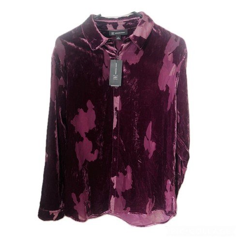 I.N.C. International Concepts Mens Long Sleeve Button Down Shirt Wine Medium - Picture 2 of 3