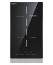 Karinear 12" Induction Cooktop 2 Burner Drop-In Electric Ceramic Glass Booster