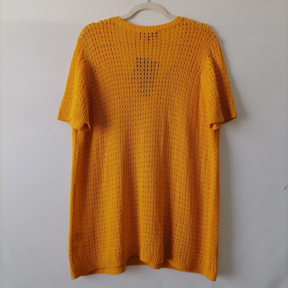 Suéter Pullover Jones New York Mujer Freesia Amarillo Tejido Abierto Cuello Redondo Talla 2X Foto 4 de 4